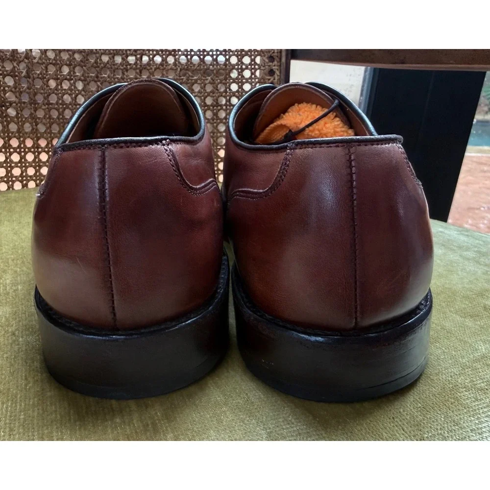 Allen Edmonds Bradley 11 D Brown Leather Split Toe Derby Blucher Shoes USA